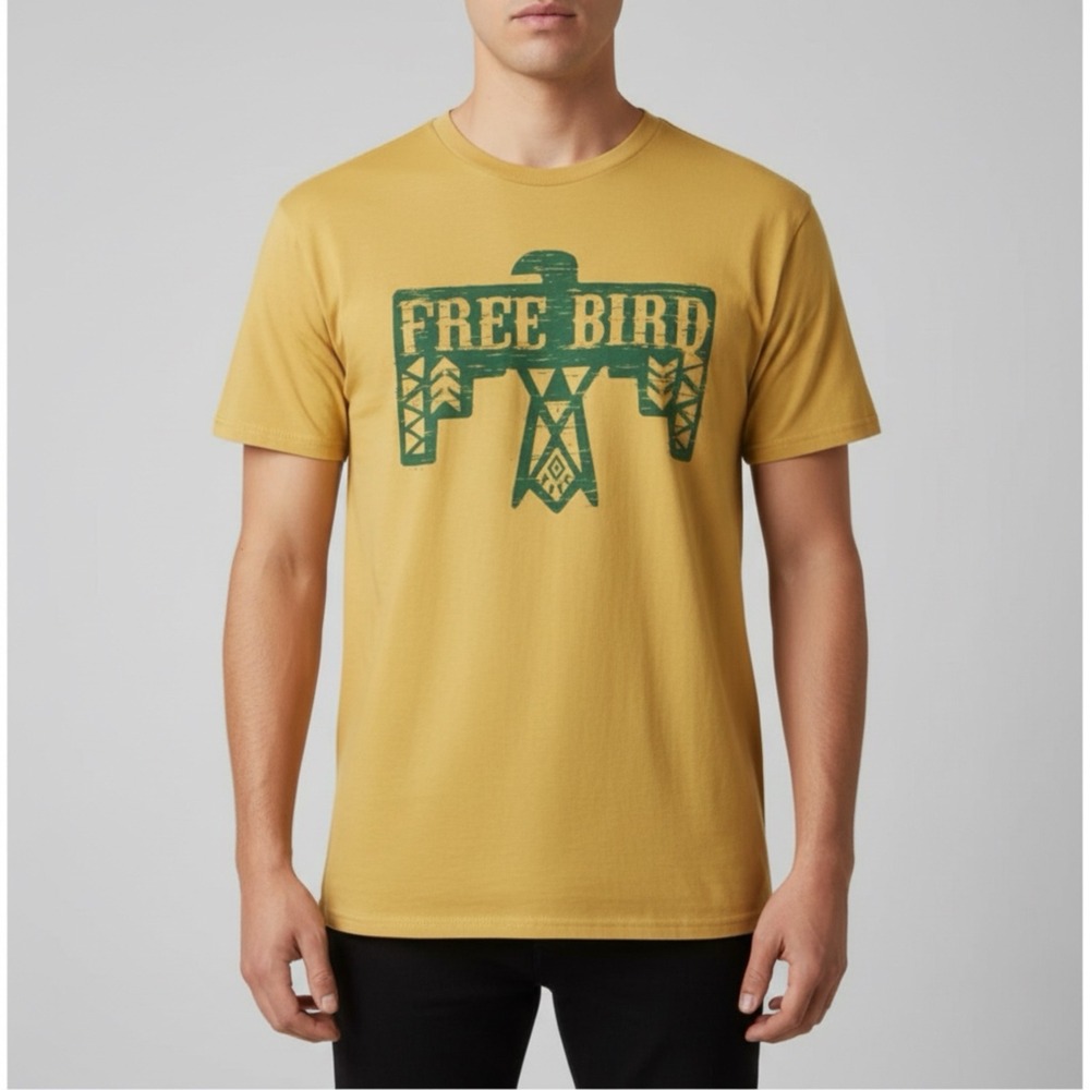 Free Bird Graphic Streetwear Native Inspired Thunderbird Statement Unisex Tee